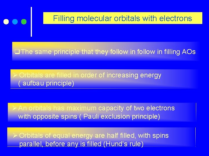 Filling molecular orbitals with electrons q. The same principle that they follow in filling