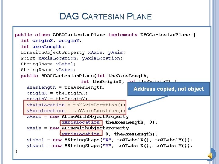 DAG CARTESIAN PLANE public class ADAGCartesian. Plane implements DAGCartesian. Plane { int origin. X,