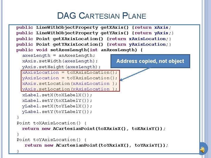 DAG CARTESIAN PLANE public Line. With. Object. Property get. XAxis() {return x. Axis; public