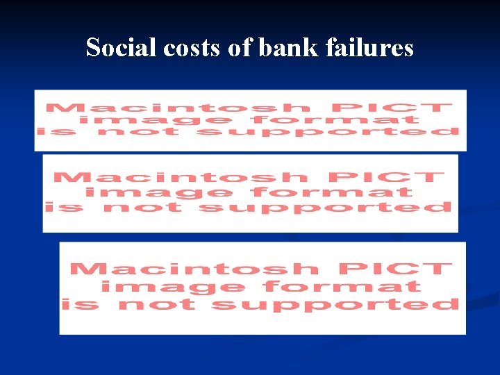 Social costs of bank failures 