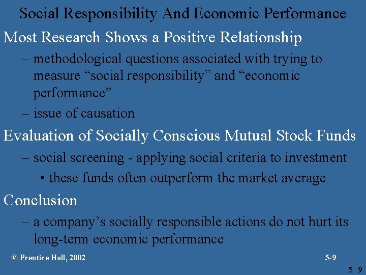 Social Responsibility And Economic Performance Most Research Shows a Positive Relationship – methodological questions