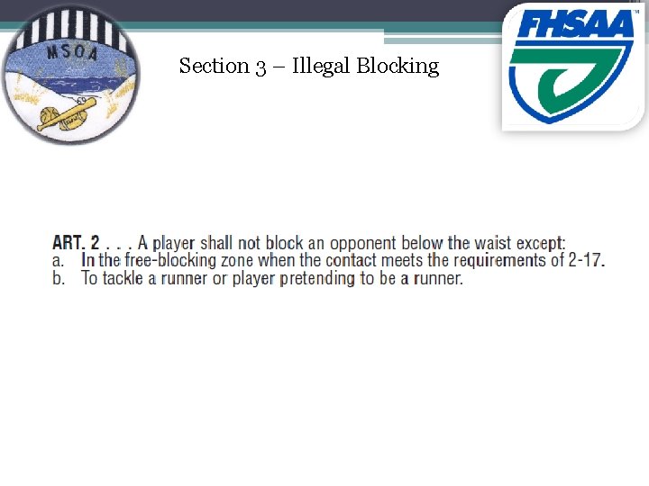 Section 3 – Illegal Blocking 