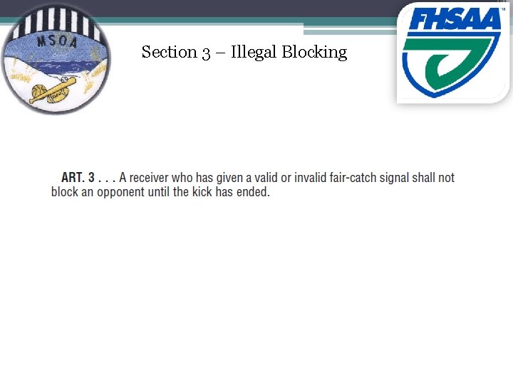Section 3 – Illegal Blocking 