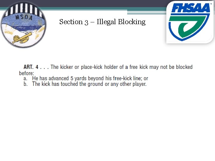 Section 3 – Illegal Blocking 