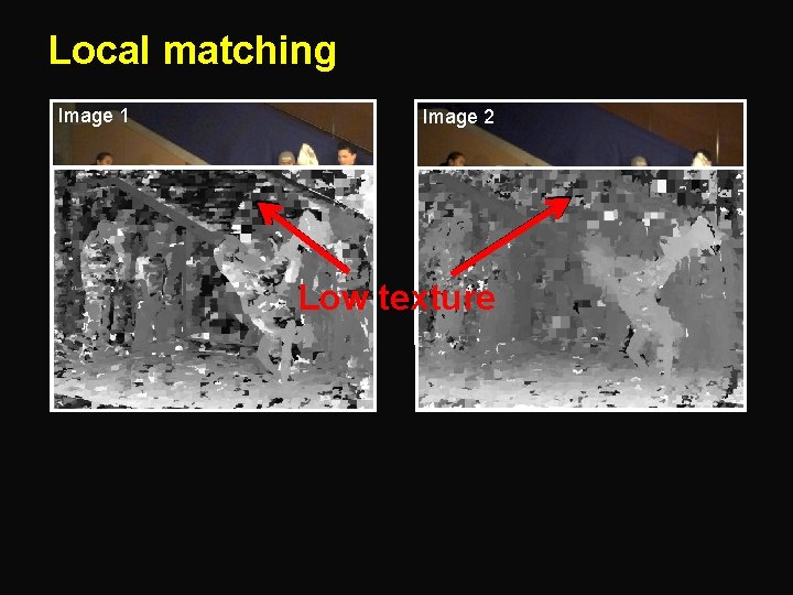 Local matching Image 1 Image 2 Low texture 