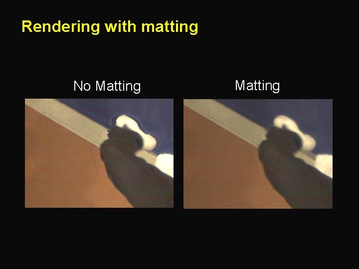 Rendering with matting No Matting 