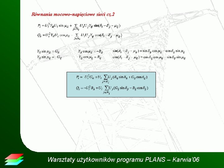 Równania mocowo-napięciowe sieci cz. 2 Warsztaty użytkowników programu PLANS – Karwia’ 06 