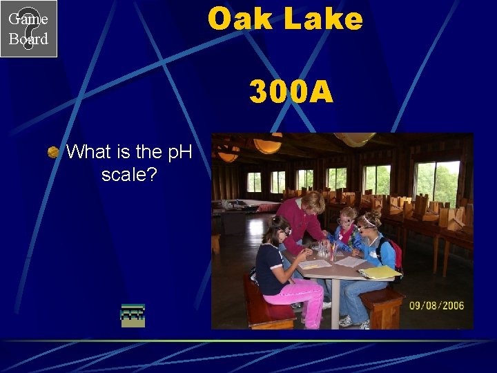 Oak Lake Game Board 300 A What is the p. H scale? 