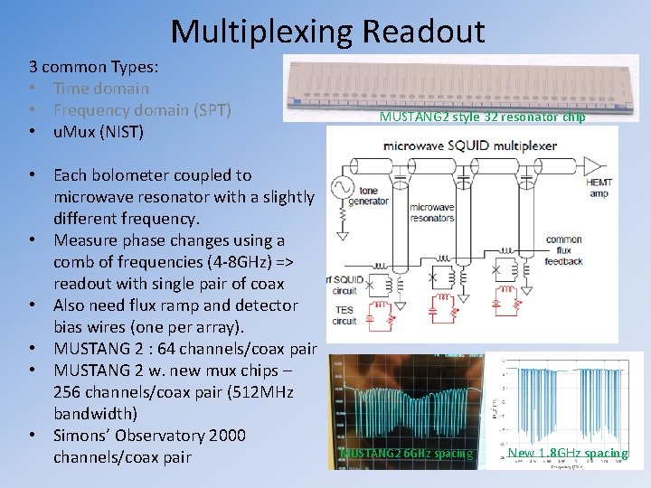 Multiplexing Readout 3 common Types: • Time domain • Frequency domain (SPT) • u.