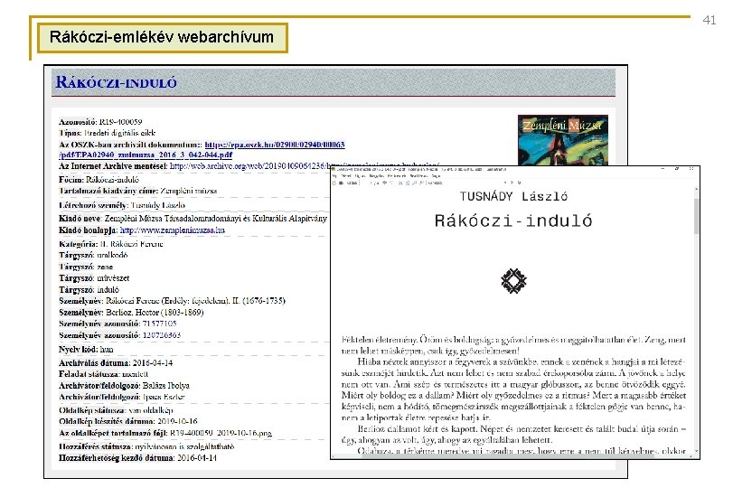 41 Rákóczi-emlékév webarchívum 