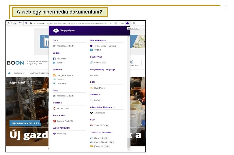 7 A web egy hipermédia dokumentum? 