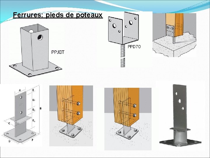 Ferrures: pieds de poteaux 