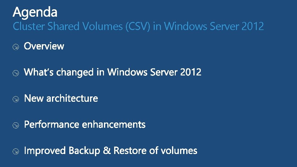 Cluster Shared Volumes (CSV) in Windows Server 2012 