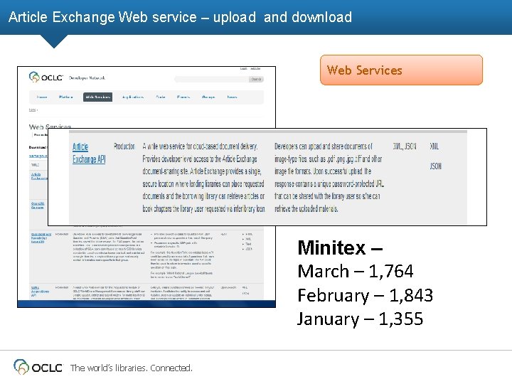 Article Exchange Web service – upload and download Web Services Minitex – March –