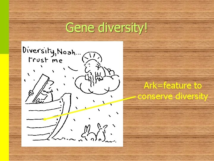 Gene diversity! Ark=feature to conserve diversity 
