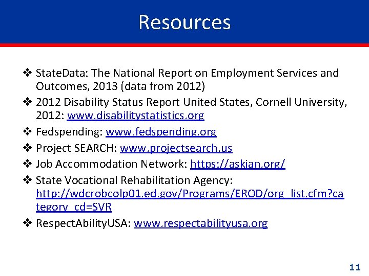 Resources v State. Data: The National Report on Employment Services and Outcomes, 2013 (data