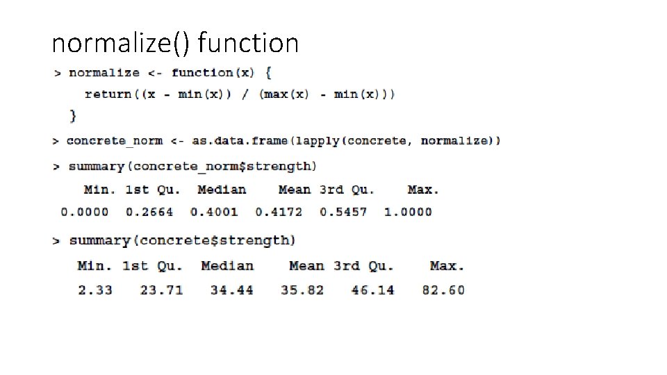 normalize() function 