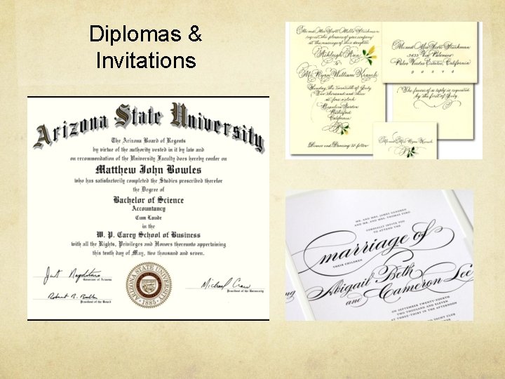 Diplomas & Invitations 