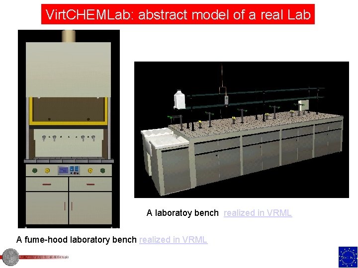 Virt. CHEMLab: abstract model of a real Lab A laboratoy bench realized in VRML
