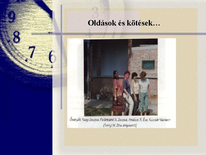 Oldások és kötések… Oldások és kötések…