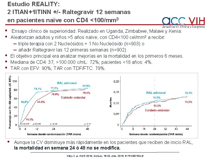 Estudio REALITY: 2 ITIAN+1 ITINN +/- Raltegravir 12 semanas en pacientes naïve con CD
