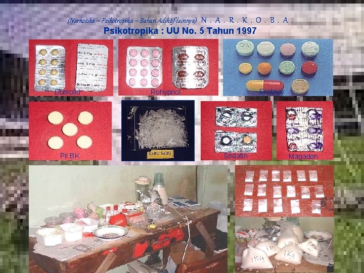 (Narkotika – Psikotropika – Bahan Adiktif lainnya) N. A. R. K. O. B. A.