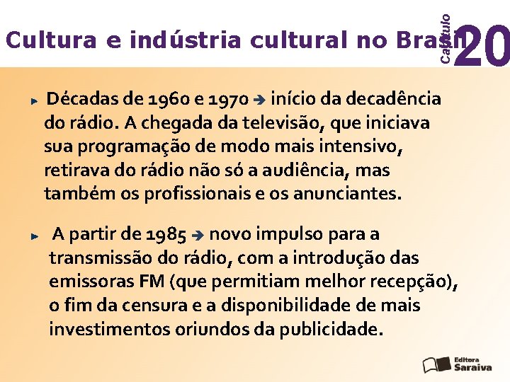 Capítulo 20 Cultura e indústria cultural no Brasil Décadas de 1960 e 1970 início