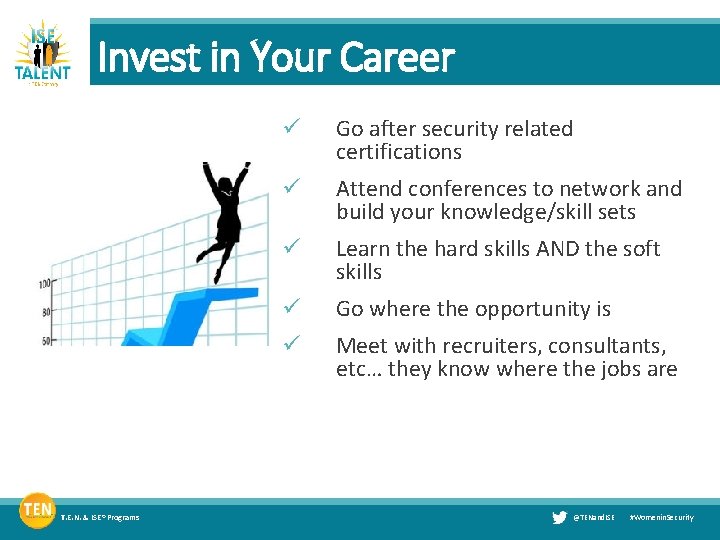Invest in Your Career T. E. N. & ISE® Programs ü Go after security