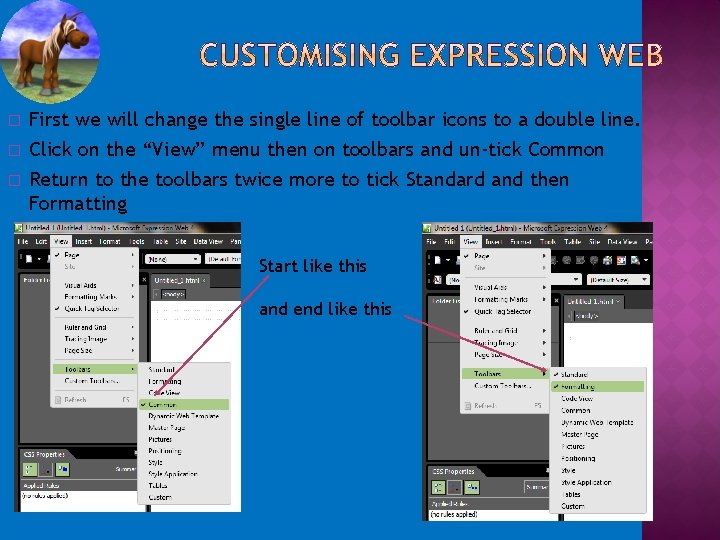 � � � First we will change the single line of toolbar icons to