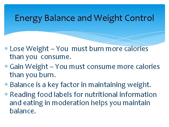 Energy Balance and Obesity Chapter 7 Energy Balance