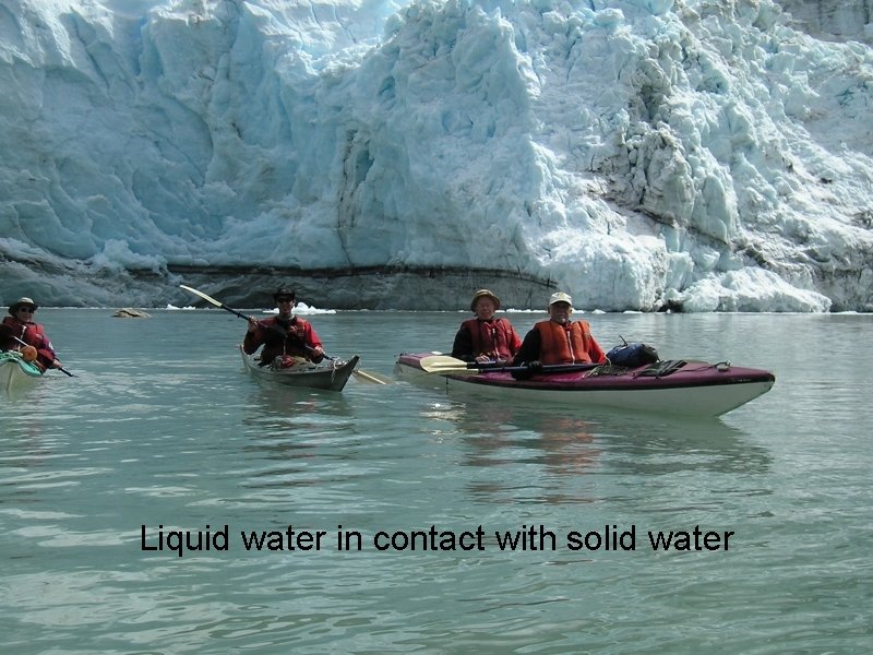Liquid water in contact with solid water 