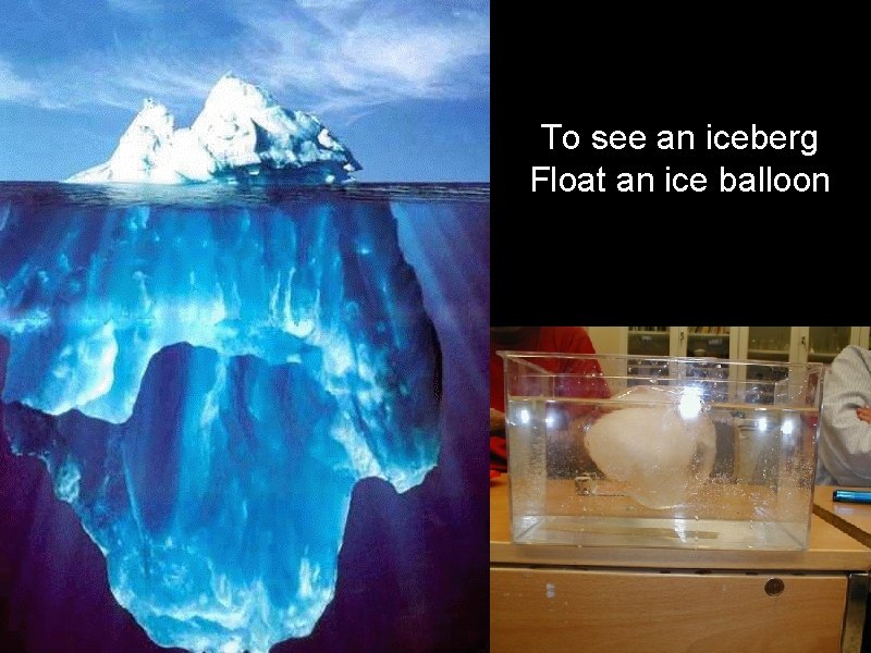To see an iceberg Float an ice balloon 