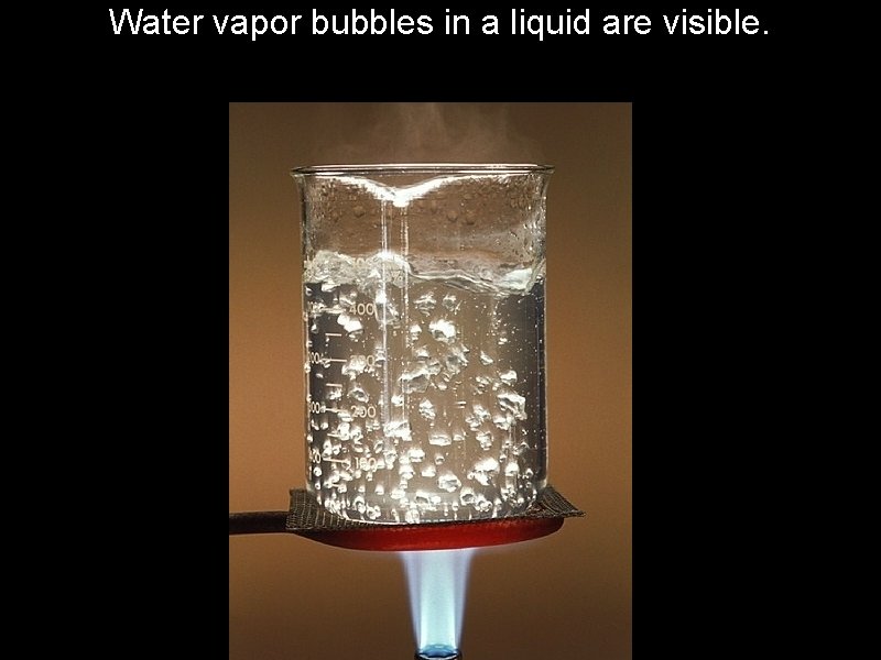 Water vapor bubbles in a liquid are visible. 
