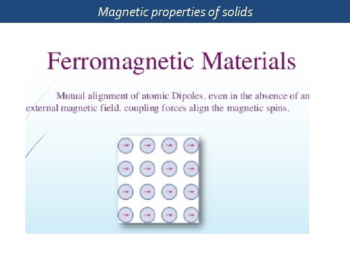 Magnetic properties of solids 