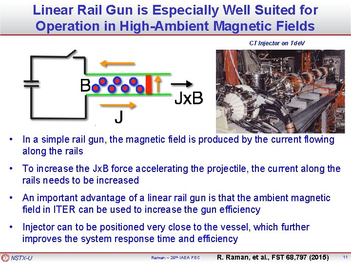 Linear Rail Gun is Especially Well Suited for Operation in High-Ambient Magnetic Fields CT