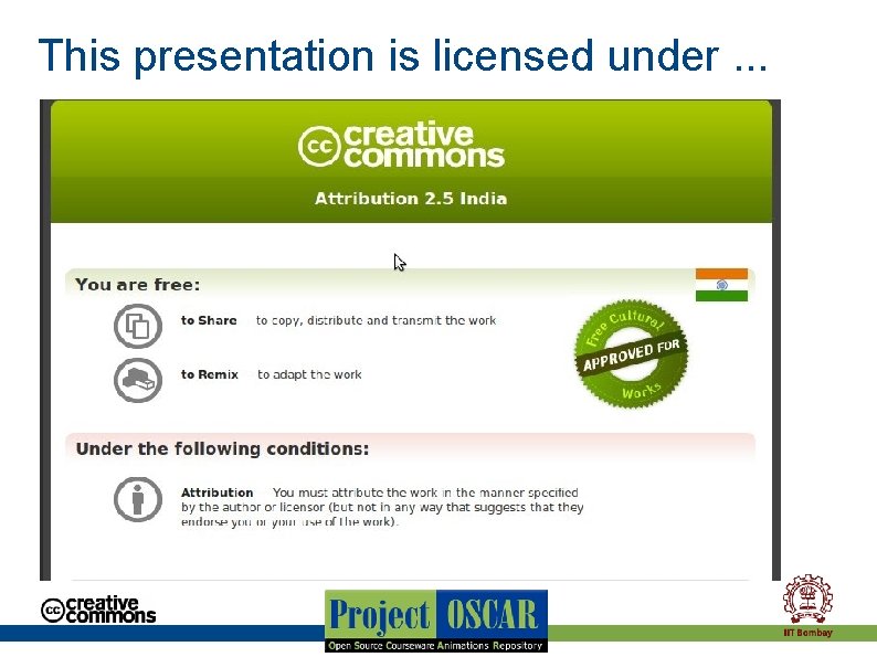 This presentation is licensed under. . . This presentation is licensed under. . .