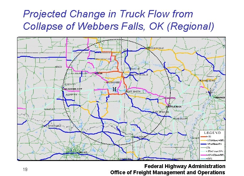 Projected Change in Truck Flow from Collapse of Webbers Falls, OK (Regional) 19 Federal