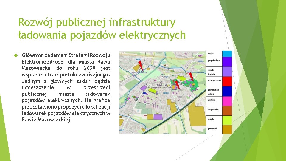 Rozwój publicznej infrastruktury ładowania pojazdów elektrycznych Głównym zadaniem Strategii Rozwoju Elektromobilności dla Miasta Rawa