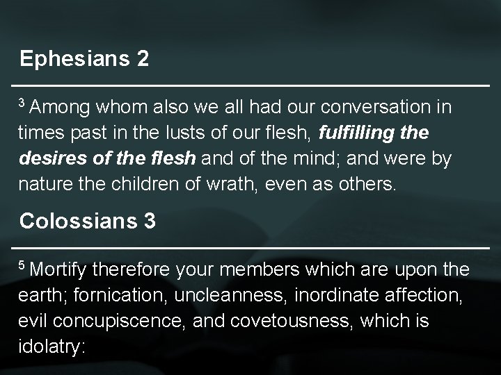 Ephesians 2 3 Among whom also we all had our conversation in times past