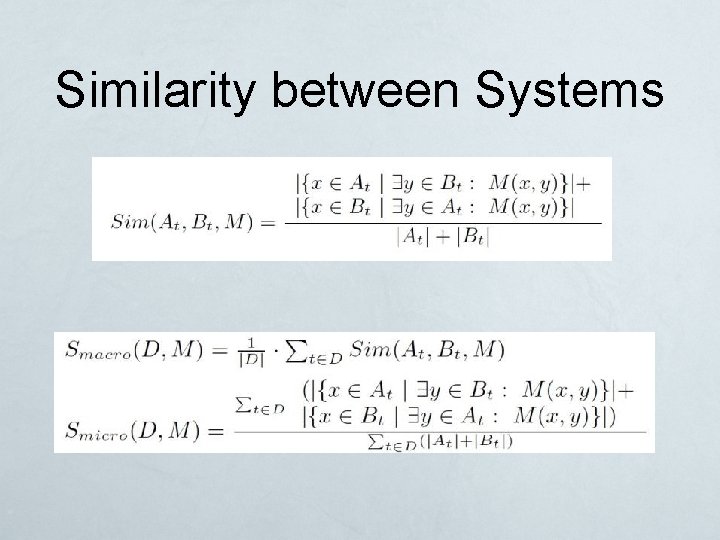 Similarity between Systems 