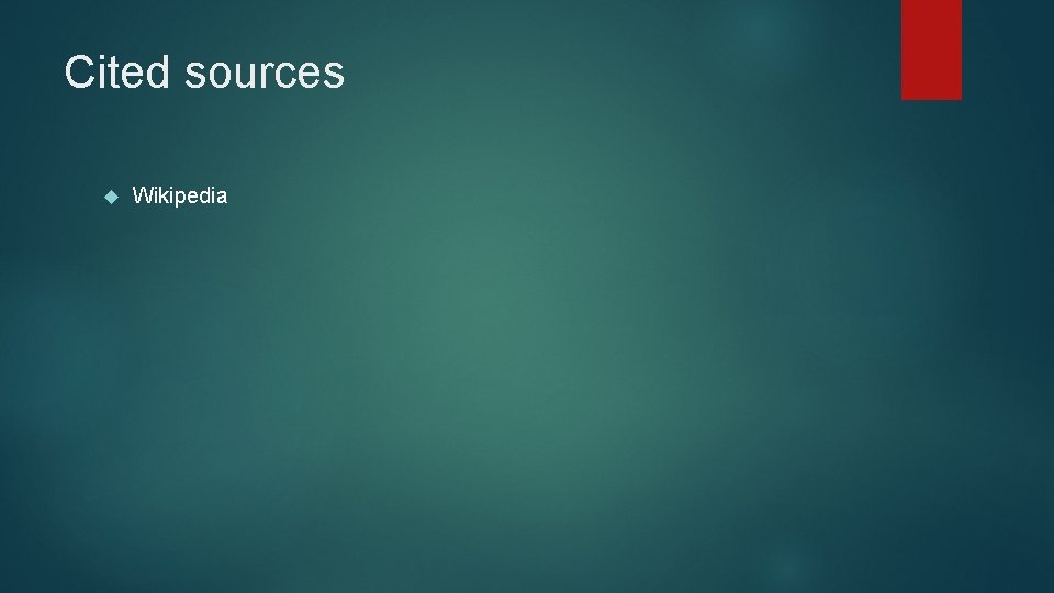 Cited sources Wikipedia 