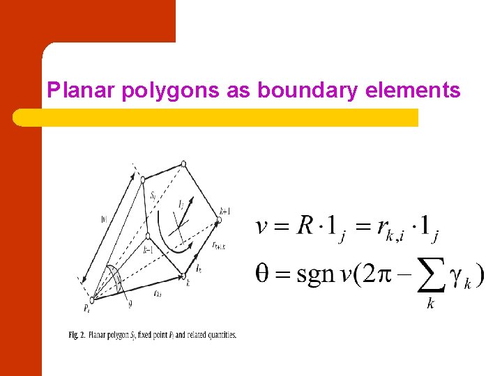 Planar polygons as boundary elements 