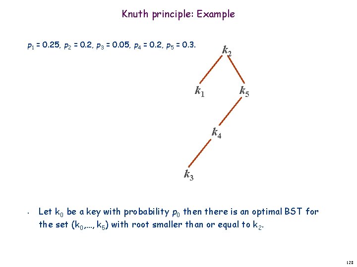 Knuth principle: Example p 1 = 0. 25, p 2 = 0. 2, p
