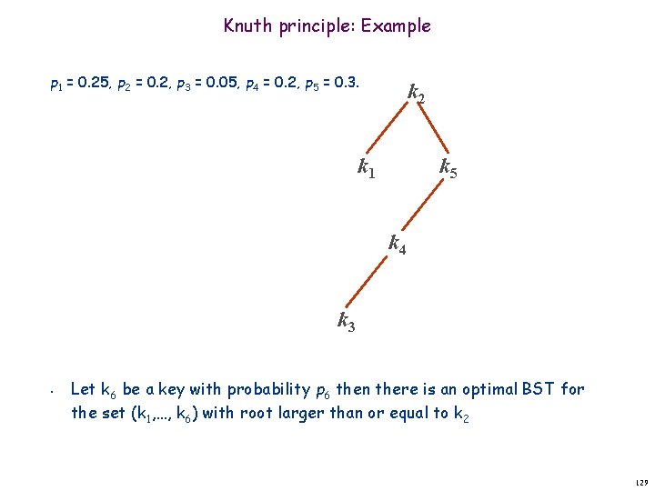 Knuth principle: Example p 1 = 0. 25, p 2 = 0. 2, p