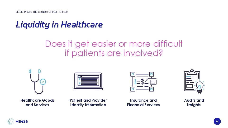 LIQUIDITY AND THE BUSINESS OF PEER-TO-PEER Liquidity in Healthcare Does it get easier or