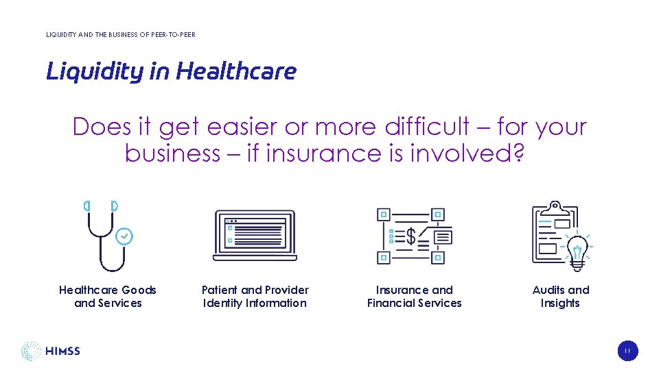 LIQUIDITY AND THE BUSINESS OF PEER-TO-PEER Liquidity in Healthcare Does it get easier or
