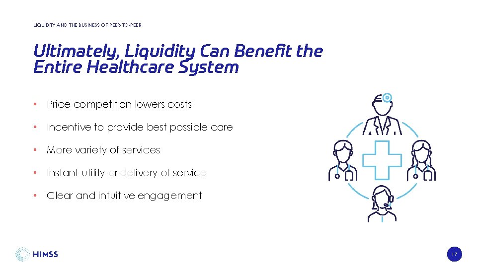 LIQUIDITY AND THE BUSINESS OF PEER-TO-PEER Ultimately, Liquidity Can Benefit the Entire Healthcare System