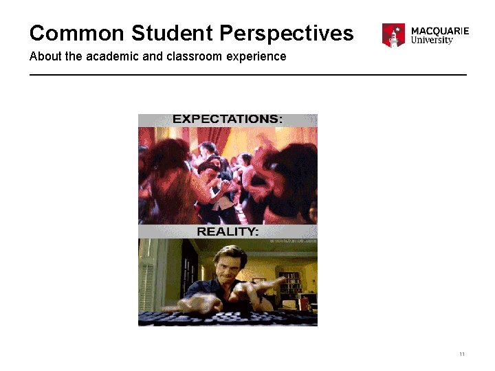 Common Student Perspectives About the academic and classroom experience 11 