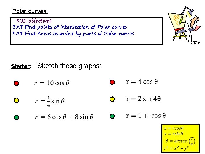 Polar curves KUS objectives BAT Find points of intersection of Polar curves BAT Find