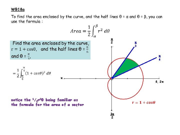 π 2 π 3 π 6 π 0, 2π notice the 1/2 r 2θ